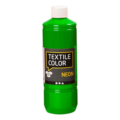 Kreativfirma Textilfarbe halb bedeckt Textilfarbe Neongrün, 500 ml