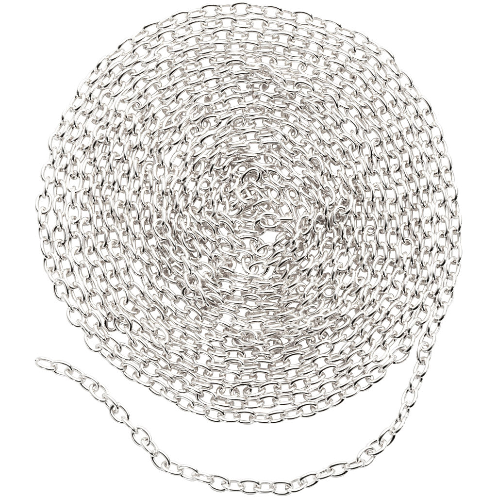 Creativ Company Jasseron, B: 2 mm, versilbert, 2 m 1 Stück