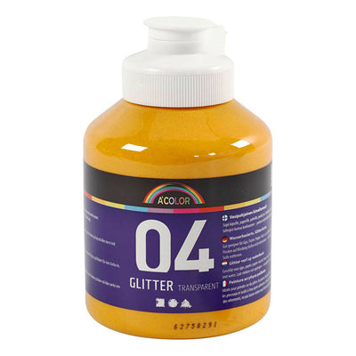 Kreativfirma Acrylfarbe Glitzer für Kinder warm gelb, 500 ml