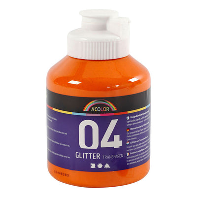 Kreativfirma Acrylfarbe Glitzer für Kinder Orange, 500 ml