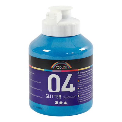 Creativ Company Acrylfarbe Glitzer für Kinder Blau, 500 ml