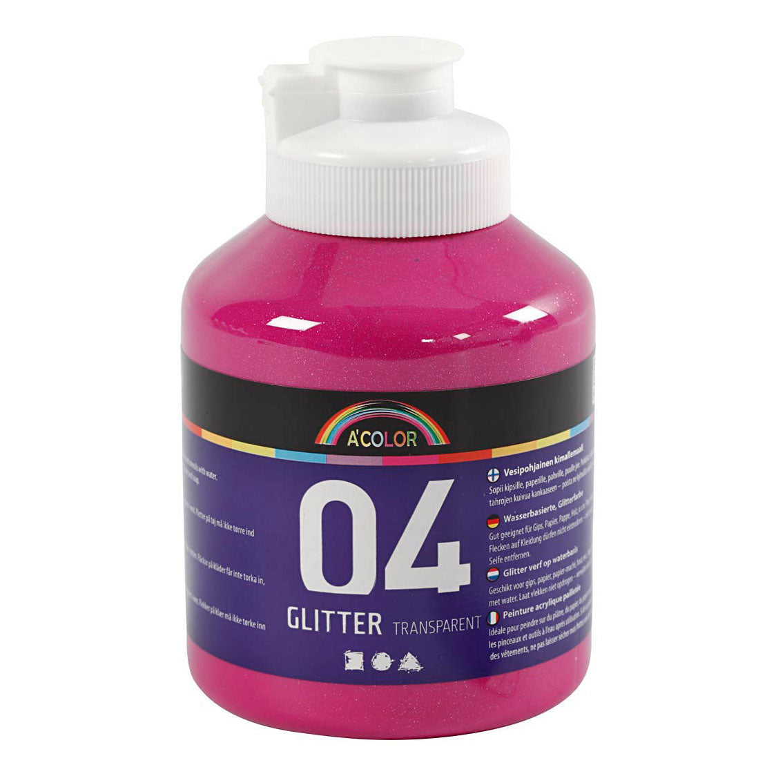 Creativ Company Acrylfarbe Glitzer für Kinder Pink, 500 ml