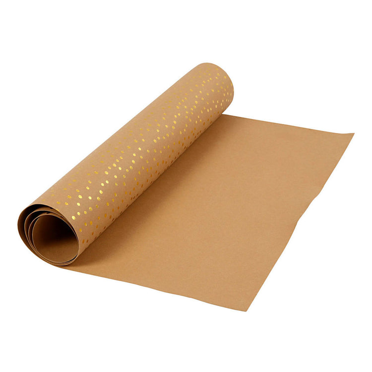 Kreativfirma Faux Lederpapier braun mit Punkten, 1m