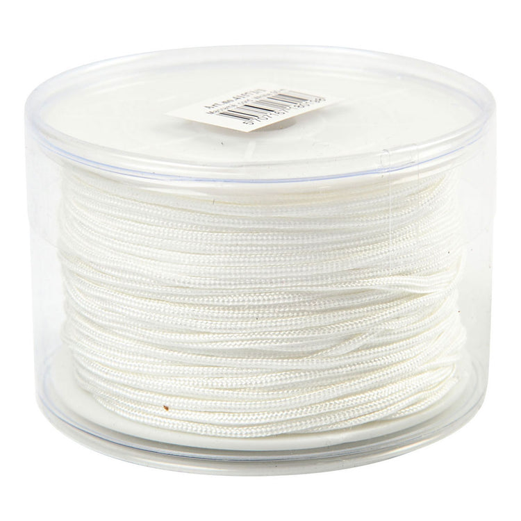 Kreativfirma Polyester Cordweiß 1 mm, 50 m