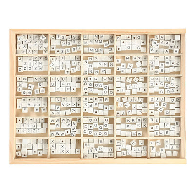 Creativ Company Holzbriefperlen Weiß A-Z, 750st.