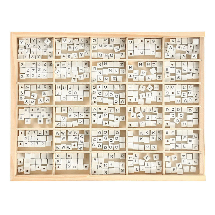 Creativ Company Holzbriefperlen Weiß A-Z, 750st.