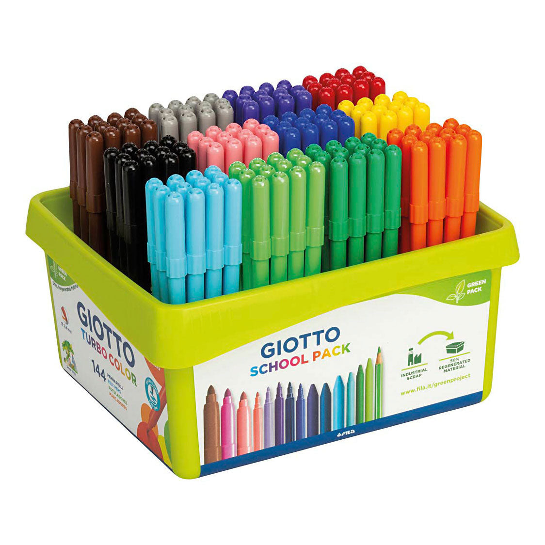 Creativ Company Giotto Marker verschiedene Farben Schulpackung, 144 Stk.