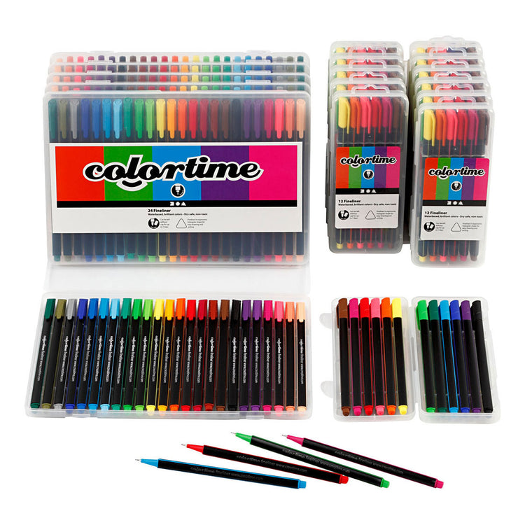 Creativ Company Colortime Fineliners Farben, 18 Anzüge