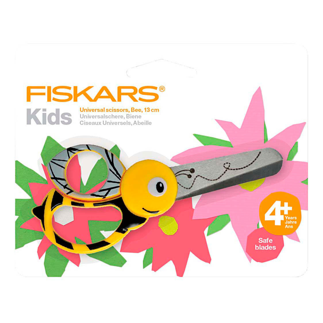 Fiskars Kinderschere mit Tiermotiv, Bij, L: 13 cm, 1 Stück