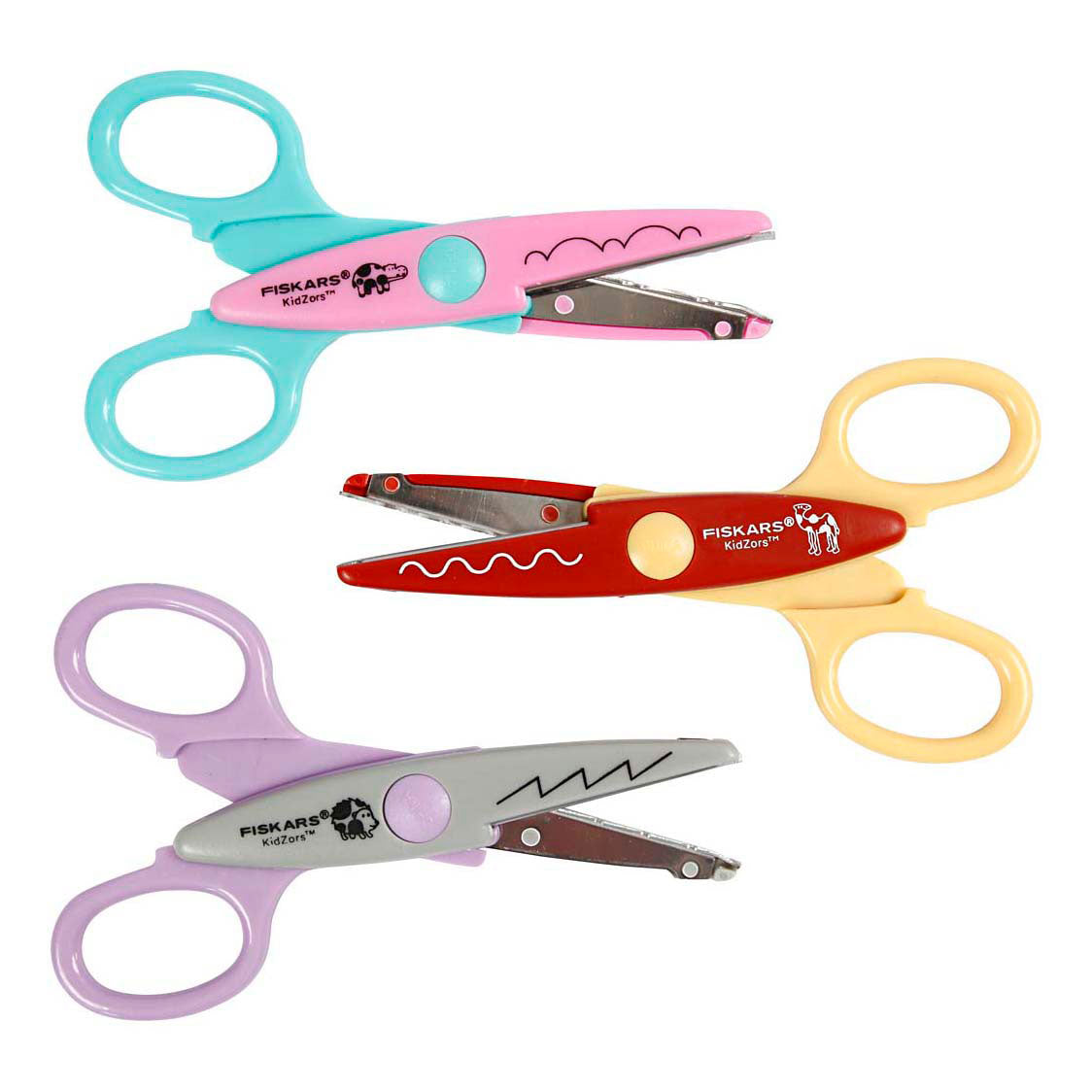 Fiskars Kidzors Kartelle, Nilpferd, Camel Igel, 3 Stück 1 Box