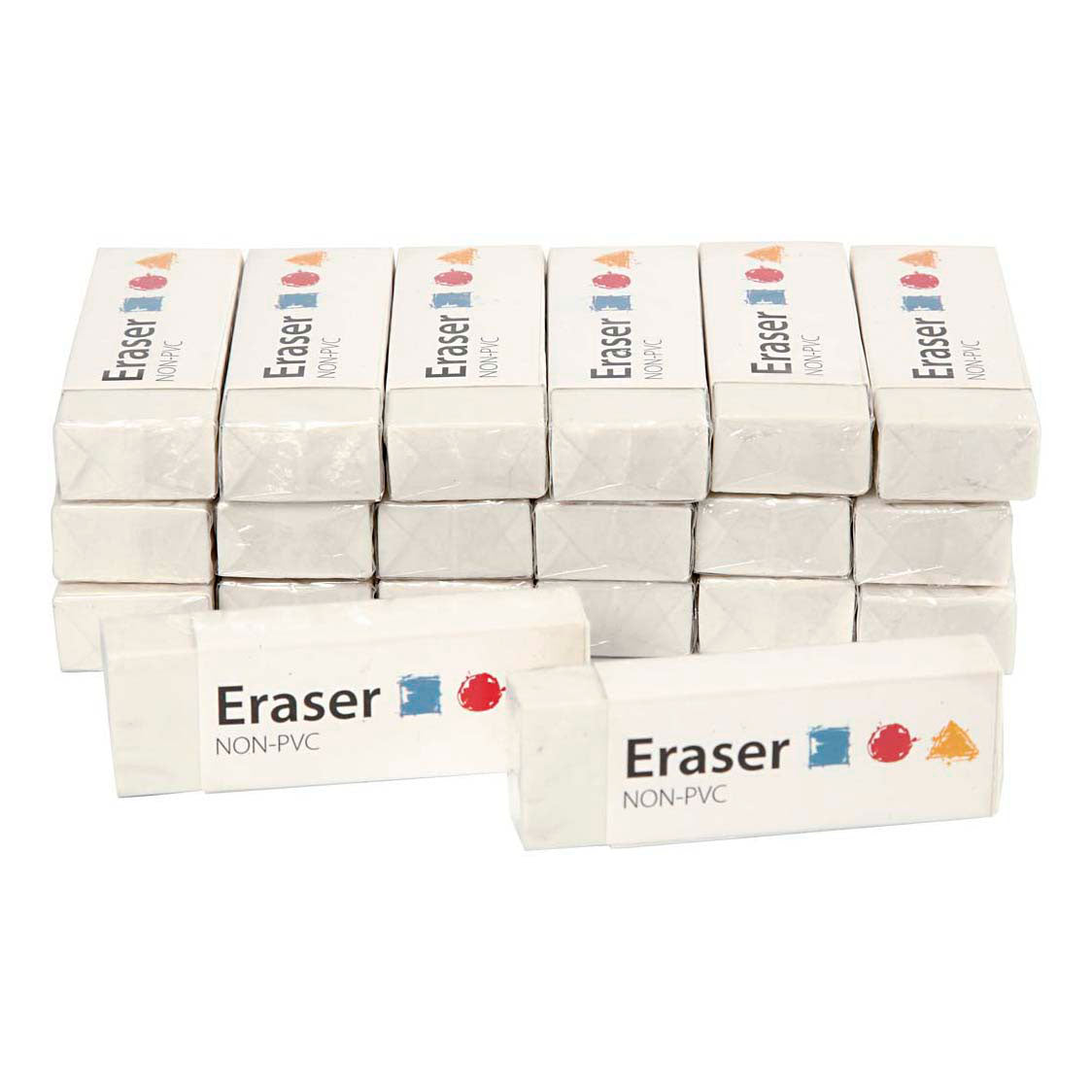 Radiergummi der Firma Creativ, Maße 62x22x10 mm, 20 Stück, 1 Box