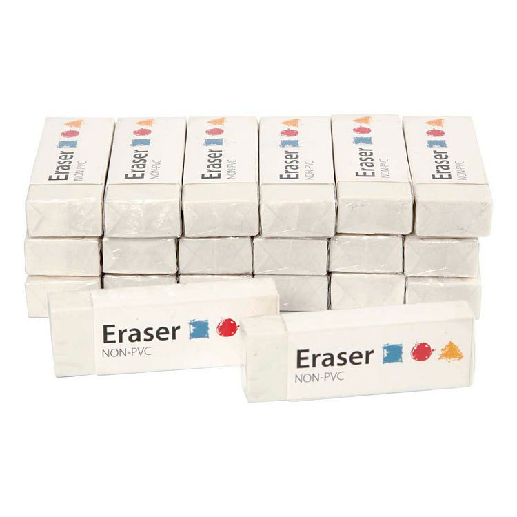 Radiergummi der Firma Creativ, Maße 62x22x10 mm, 20 Stück, 1 Box