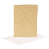 Creativ-Firmenkarten und Umschläge, Kartengröße 10,5 x 15 cm, Umschlaggröße 11,5 x 16,5 cm, Glitzer, 120+250 g, Gold, 4 Set 1 Box - afbeelding 1