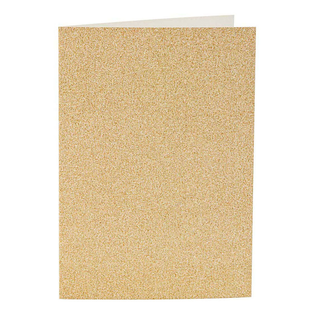 Creativ-Firmenkarten und Umschläge, Kartengröße 10,5 x 15 cm, Umschlaggröße 11,5 x 16,5 cm, Glitzer, 120+250 g, Gold, 4 Set 1 Box
