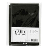 Creativ-Firmenkarten und Umschläge, Kartengröße 10,5 x 15 cm, Umschlaggröße 11,5 x 16,5 cm, Glitzer, 110+250 g, schwarz, 4 Set 1 Box - afbeelding 2