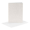 Creativ-Firmenkarten und Umschläge, Kartengröße 10,5 x 15 cm, Umschlaggröße 11,5 x 16,5 cm, Glitzer, 120+250 g, weiß, 4 Set 1 Box