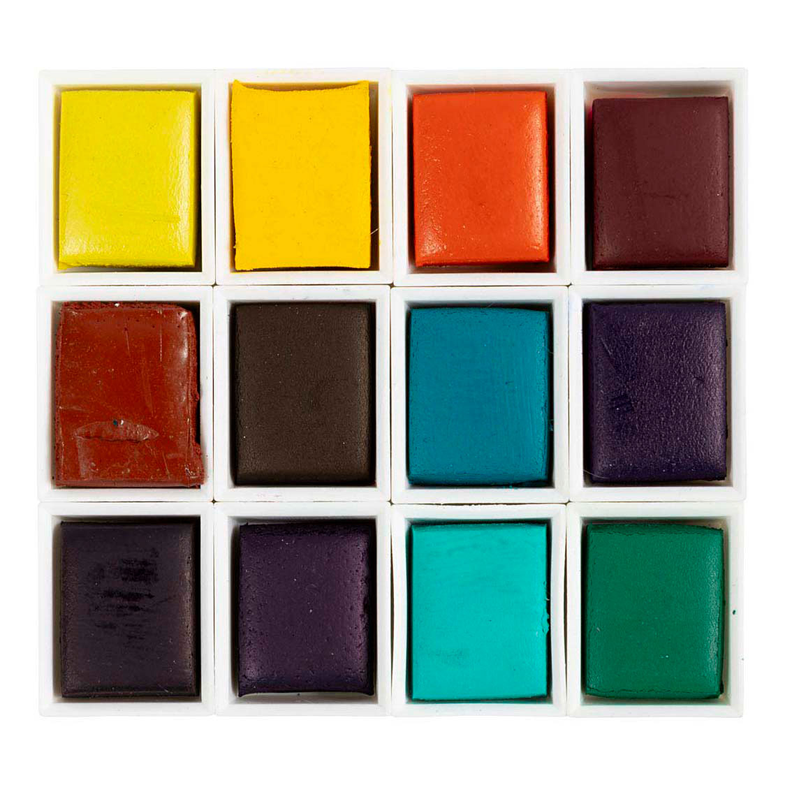 Creativ Company Art Aquarellfarbe, ½ Näpfchen, Blumen und Landschaften, Größe 10x15x20 mm, verschiedene Farben, 12 Farben 1 Stück