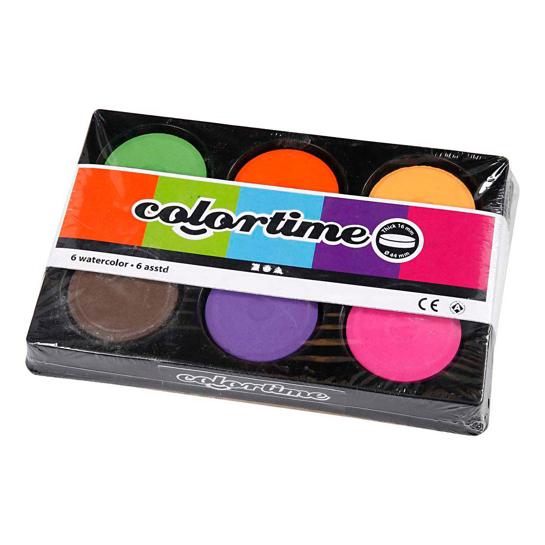 Colortime Aquarell, H: 19 mm, T 57 mm, zusätzliche Farben, 1 Box