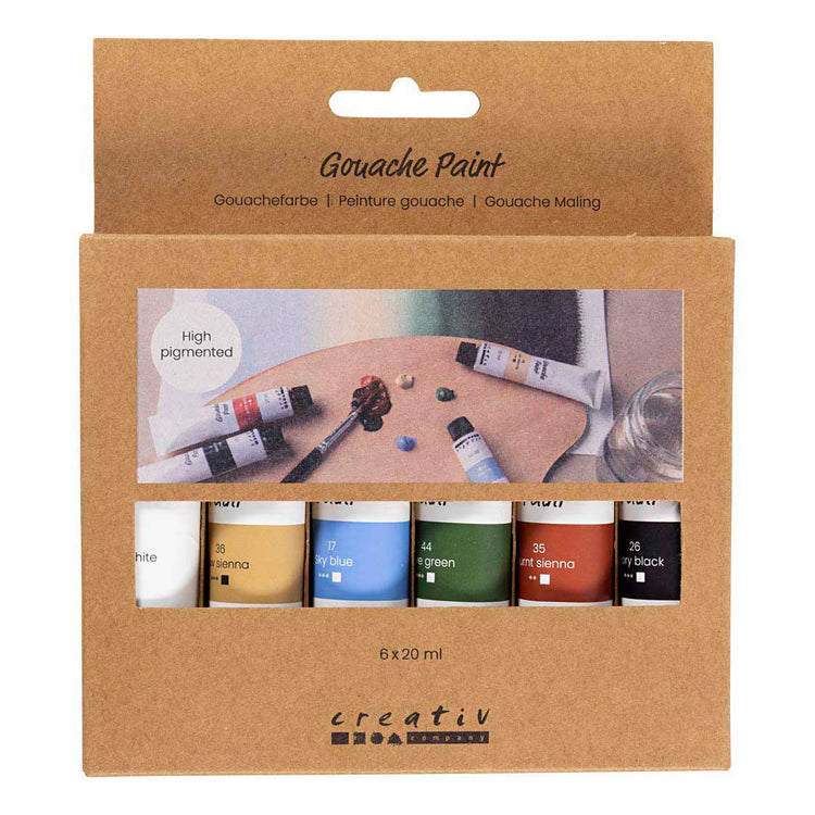Creativ Company Gouachefarbe, natürliche Farben, 6x20 ml 1 Box