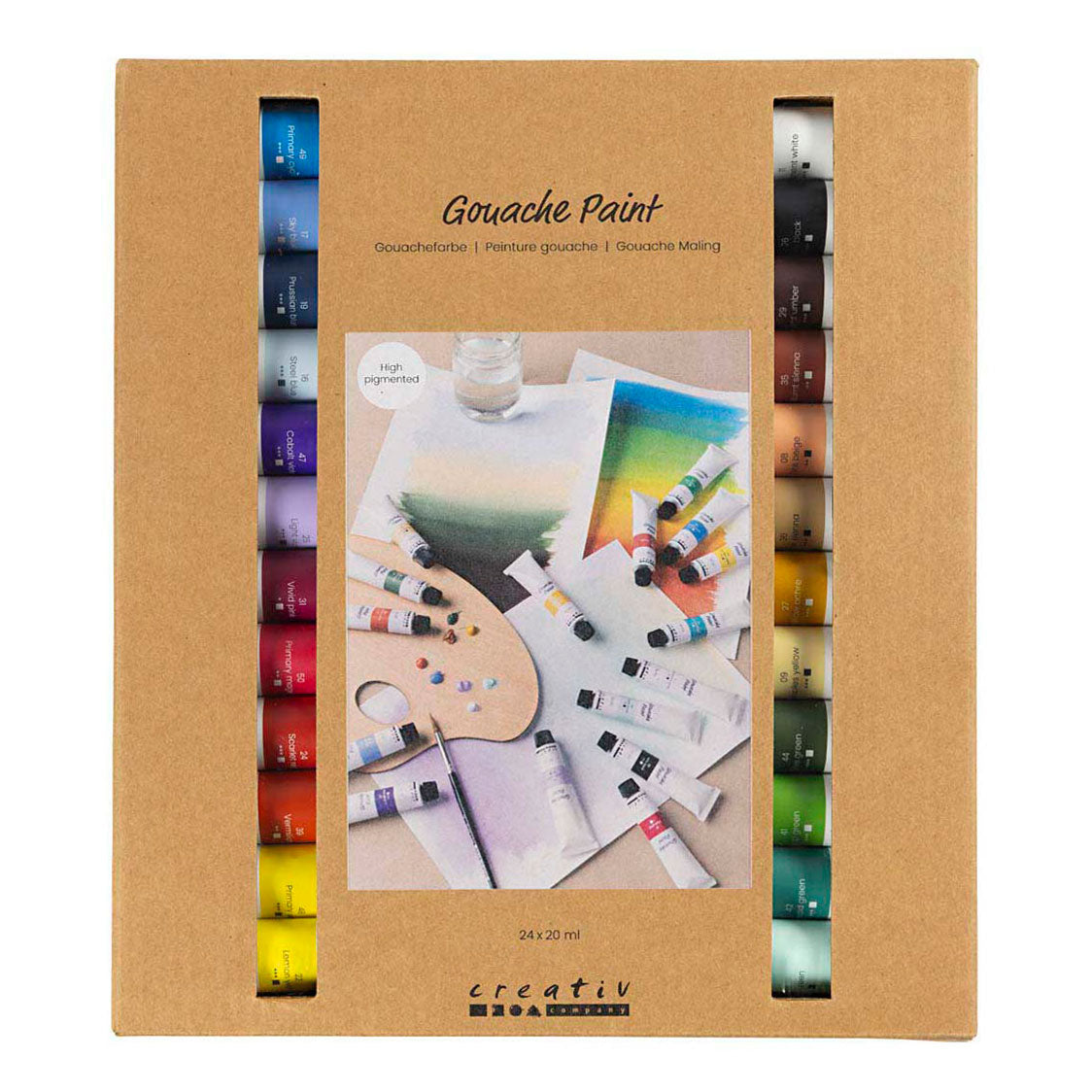Creativ Company Gouachefarbe, verschiedene Farben, 24x20 ml 1 Box