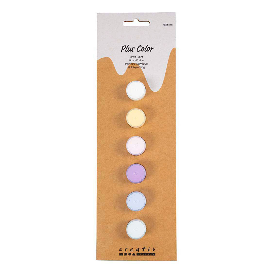 Creativ Company Plus Color Acrylfarbe, Pastellfarben, 6x5 ml 1 Dose