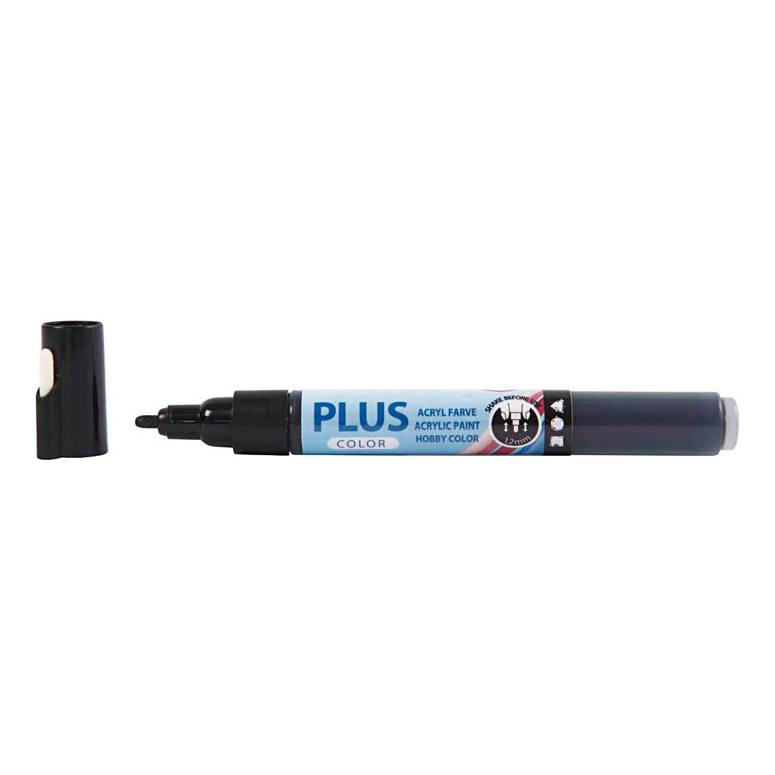 Plus Farbmarker, L: 14,5 cm, Strichstärke 1-2 mm, schwarz, 5,5 ml, 1 Stück