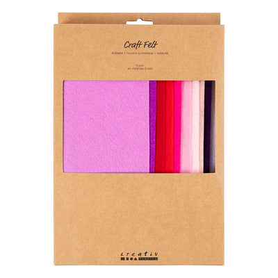 Creativ Company Hobbyfilz, A4, Blatt 210x297 mm, Stärke 2 mm, Lila-Rosa-Harmonie, 10 Stück 1 Karton