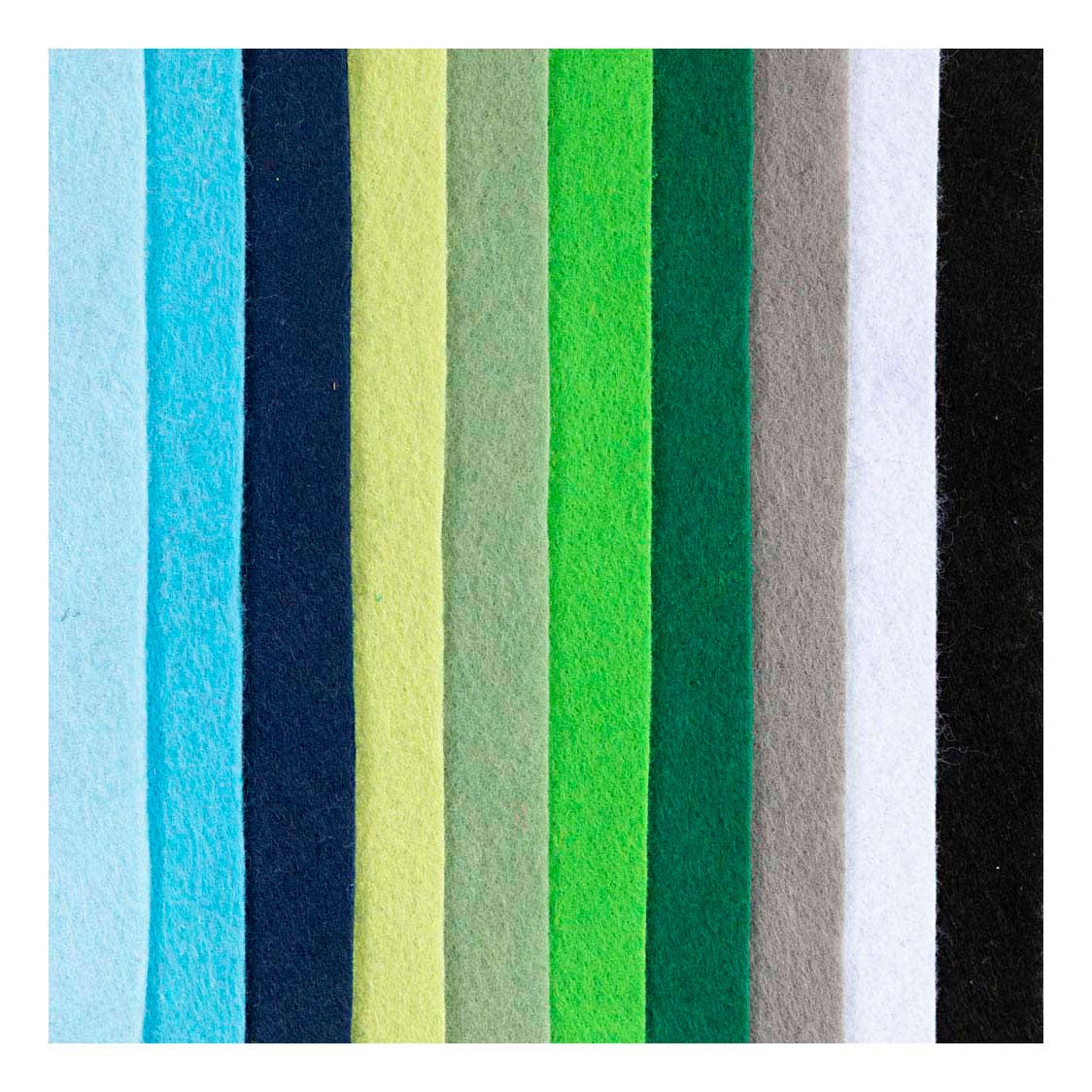 Creativ Company Hobbyfilz, A4, Blatt 210x297 mm, Stärke 2 mm, blaugrüne Harmonie, 10 Stück 1 Karton