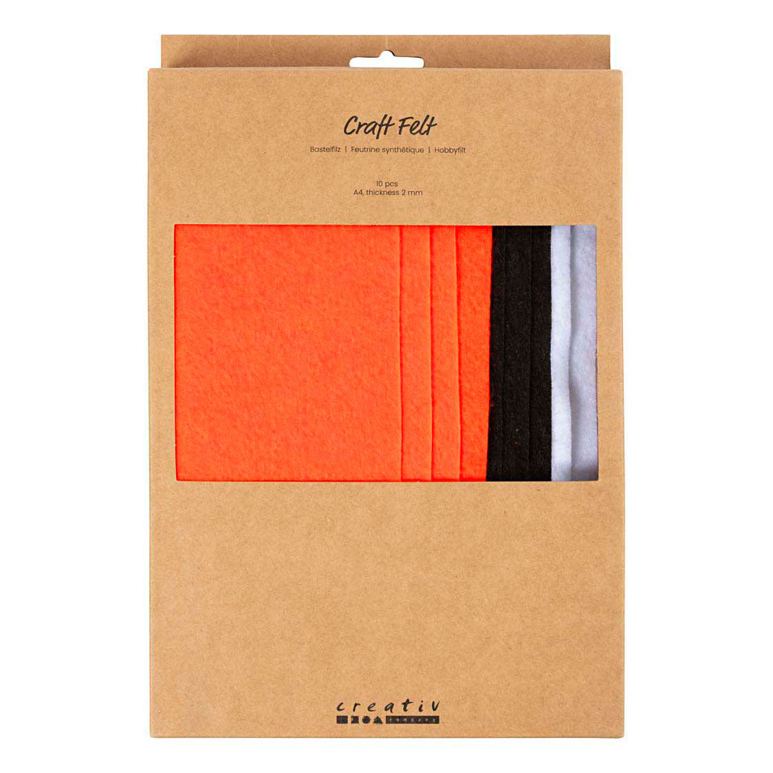 Creativ Company Hobbyfilz, A4, Blatt 210x297 mm, Stärke 2 mm, Halloween-Farben, 10 Stück 1 Karton