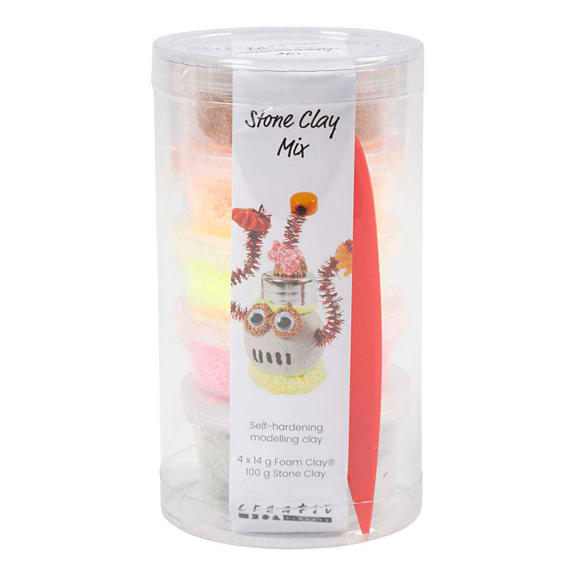 Creativ Company Stein-Ton-Mix, Rot-Orange-Harmonie, 1 Box