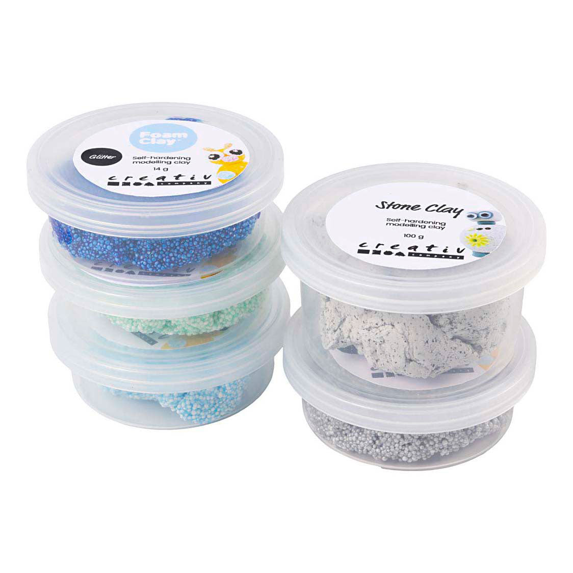 Creativ Company Stein-Ton-Mix, Blau-Grün-Harmonie, 1 Box