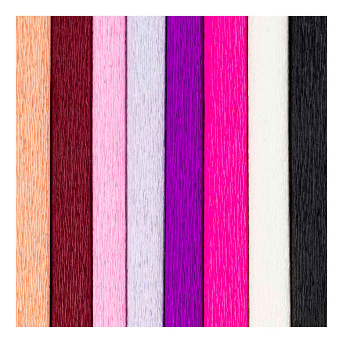 Creativ Company Krepppapier, Blatt 25 x 60 cm, Kreppverhältnis: 180 %, 105 g, Lila-Rosa-Harmonie, 8 Blatt 1 Karton