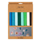 Creativ Company Krepppapier, Blatt 25 x 60 cm, Kreppverhältnis: 180 %, 105 g, blau-grüne Harmonie, 8 Blatt 1 Karton - afbeelding 2