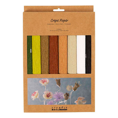 Creativ Company Krepppapier, Blatt 25x60 cm, Kreppverhältnis: 180 %, 105 g, natur, 8 Blatt 1 Karton