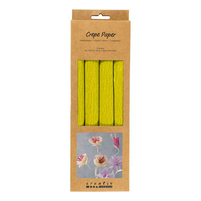 Creativ Company Krepppapier, Blatt 25x60 cm, Kreppverhältnis: 180 %, 105 g, hellgrün, 4 Blatt 1 Karton