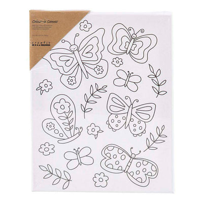 Creativ Company Malleinwand mit Druck, Schmetterlinge, D: 1,6 cm, Größe 24x30 cm, 360 g, 1 Stück