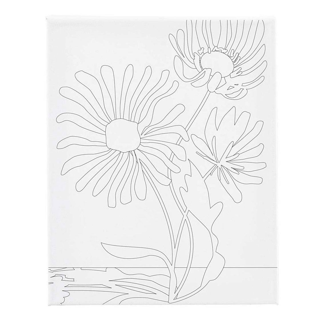 Creativ Company Malleinwand mit Druck, große Blumen, D: 1,6 cm, Größe 24x30 cm, 360 g, 1 Stück