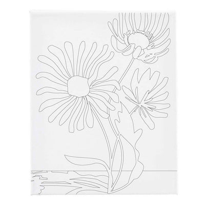 Creativ Company Malleinwand mit Druck, große Blumen, D: 1,6 cm, Größe 24x30 cm, 360 g, 1 Stück