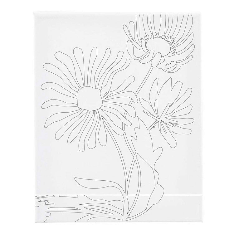Creativ Company Malleinwand mit Druck, große Blumen, D: 1,6 cm, Größe 24x30 cm, 360 g, 1 Stück
