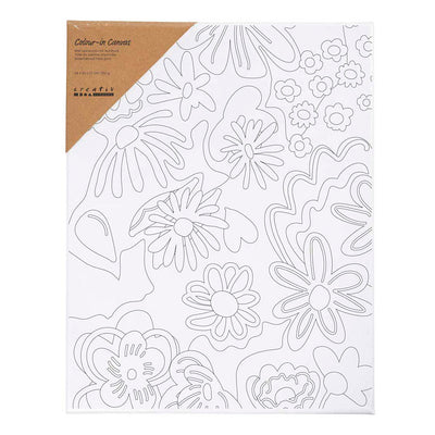 Creativ Company Malleinwand mit Druck, Blumen, D: 1,6 cm, Größe 24x30 cm, 360 g, 1 Stück