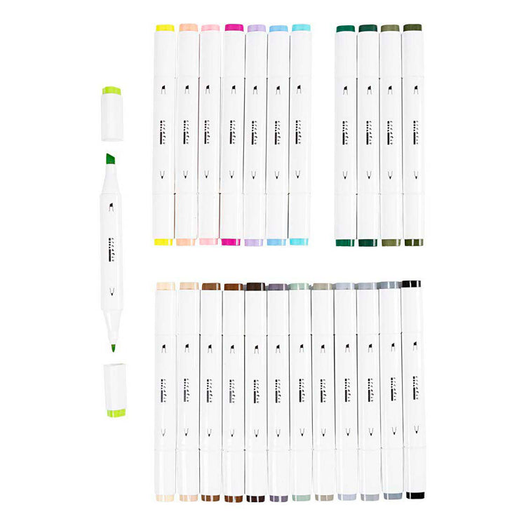 Creativ Company Zeichenstift, Strichstärke 1+8 mm, Pastellfarben, Standardfarben, 24 Stück 1 Box