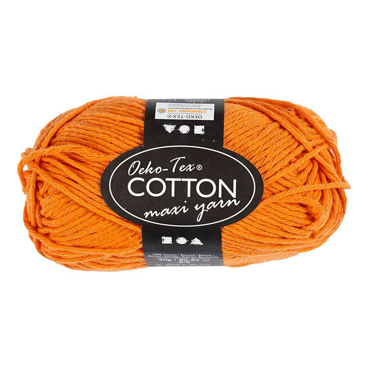 Creativ Company Baumwollgarn, Größe 8 8, L: 80-85 m, orange, 50 g 1 Knäuel