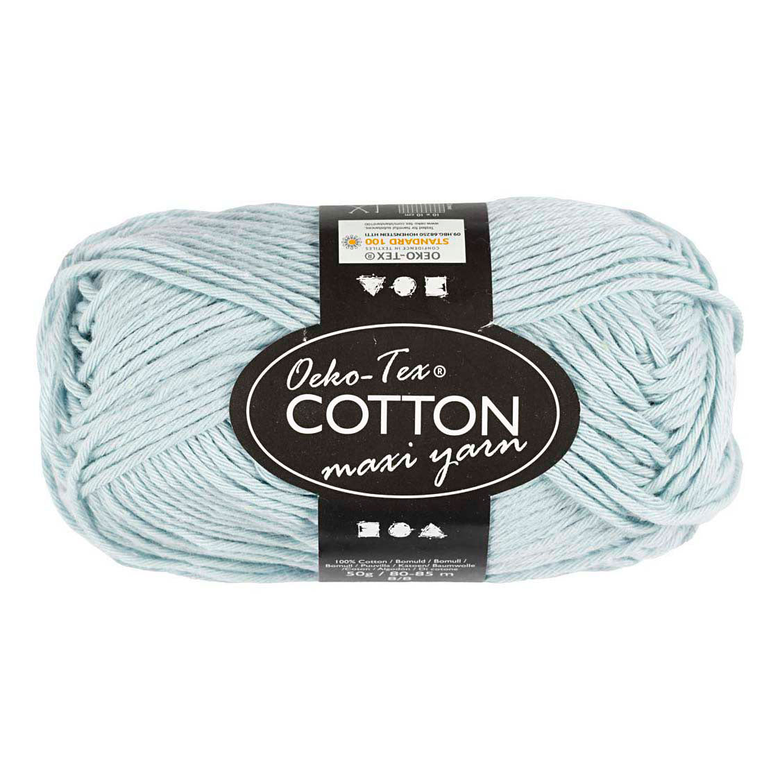Creativ Company Baumwollgarn, Größe 8 8, L: 80-85 m, zartblau, 50 g 1 Knäuel