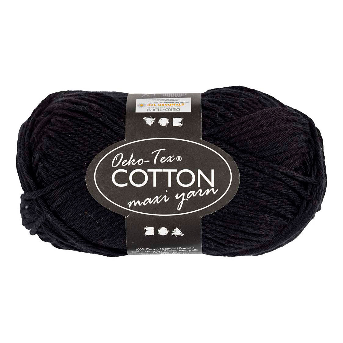 Creativ Company Baumwollgarn, Größe 8 8, L: 80-85 m, schwarz, 50 g 1 Knäuel