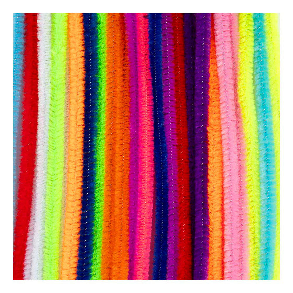 Creativ Company Chenille, L: 30 cm, Stärke 6 mm, bunt, 25 div. 1 Box