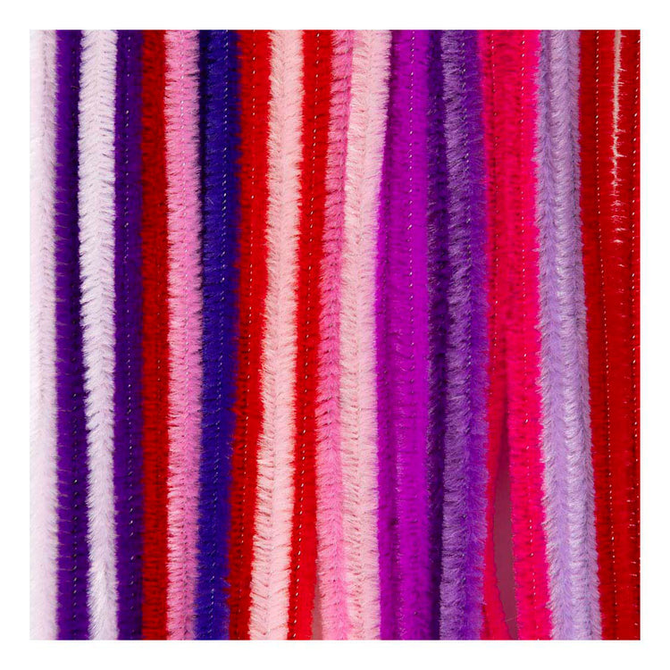 Creativ Company Chenille, L: 30 cm, Stärke 6 mm, lila rosa Harmonie, 25 Stück 1 Box