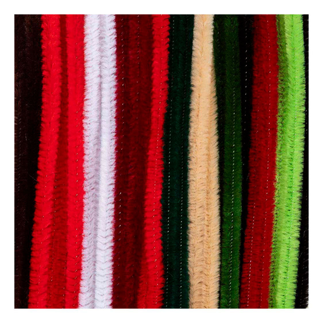 Creativ Company Chenille, L: 30 cm, Stärke 6 mm, Weihnachtsfarbe, 25 div. 1 Box