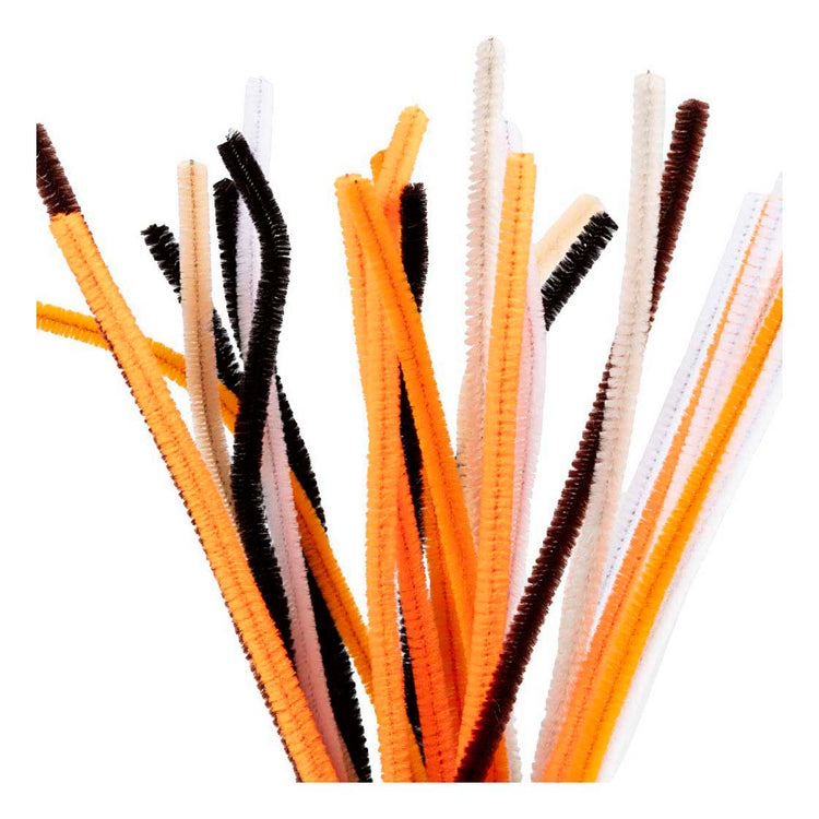 Creativ Company Chenille, L: 30 cm, Stärke 6 mm, Halloween-Farben, 25 div. 1 Box
