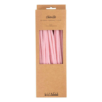 Creativ Company Chenille, L: 30 cm, Stärke 6 mm, rosa, 50 Stück 1 Box