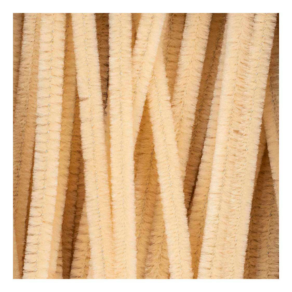 Creativ Company Chenille, L: 30 cm, Stärke 6 mm, beige, 50 Stück 1 Box